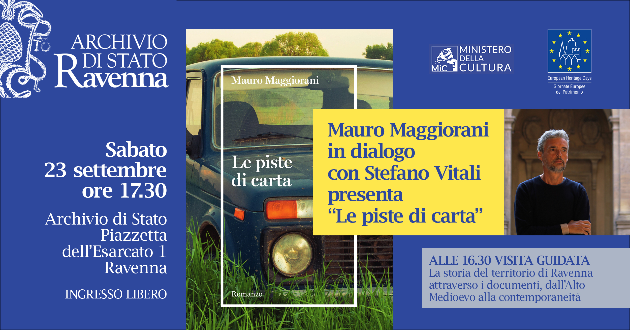 Sabato 23 settembre, presentazione libro di Mauro Maggiorani e visita guidata