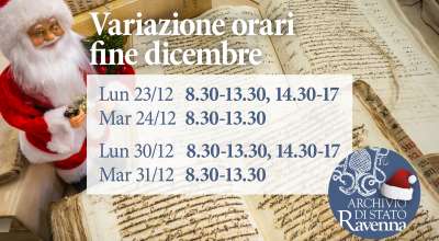 Variazioni orari della sala di studio fine dicembre